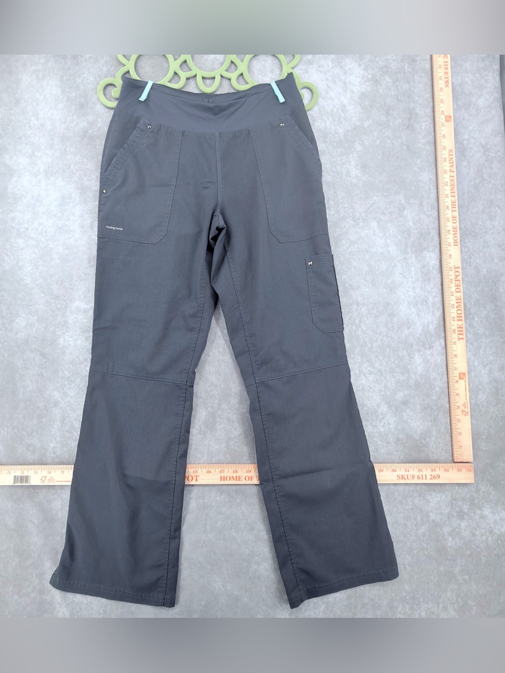 healing hands Gray Scrub pants small women’s purple label Tori